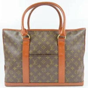 Louis Vuitton Weekend Tote Bag Monogram Shoulder Brown